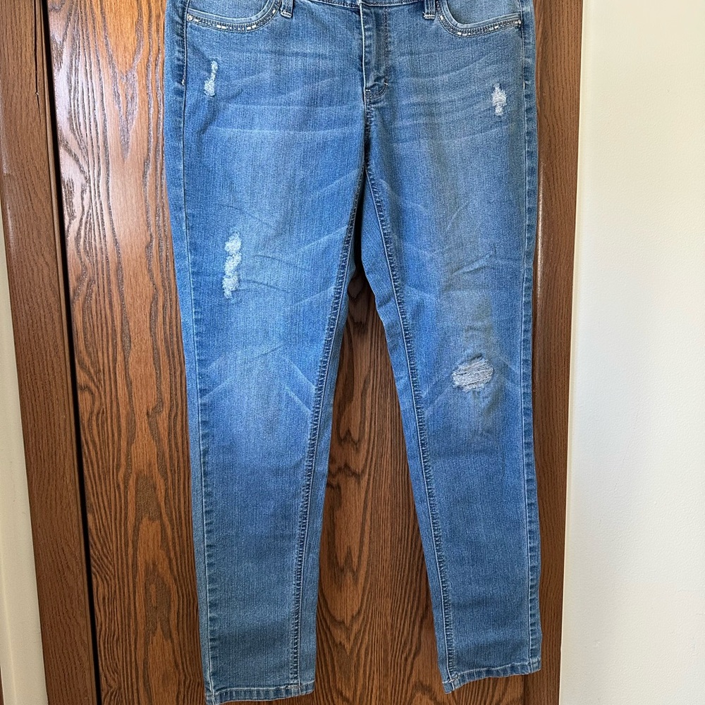 White House Black Market Blue Distressed Jeans